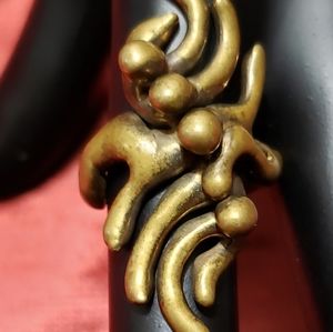 Vintage 1970s bronze abstract MCM large ring unsigned handcrafted